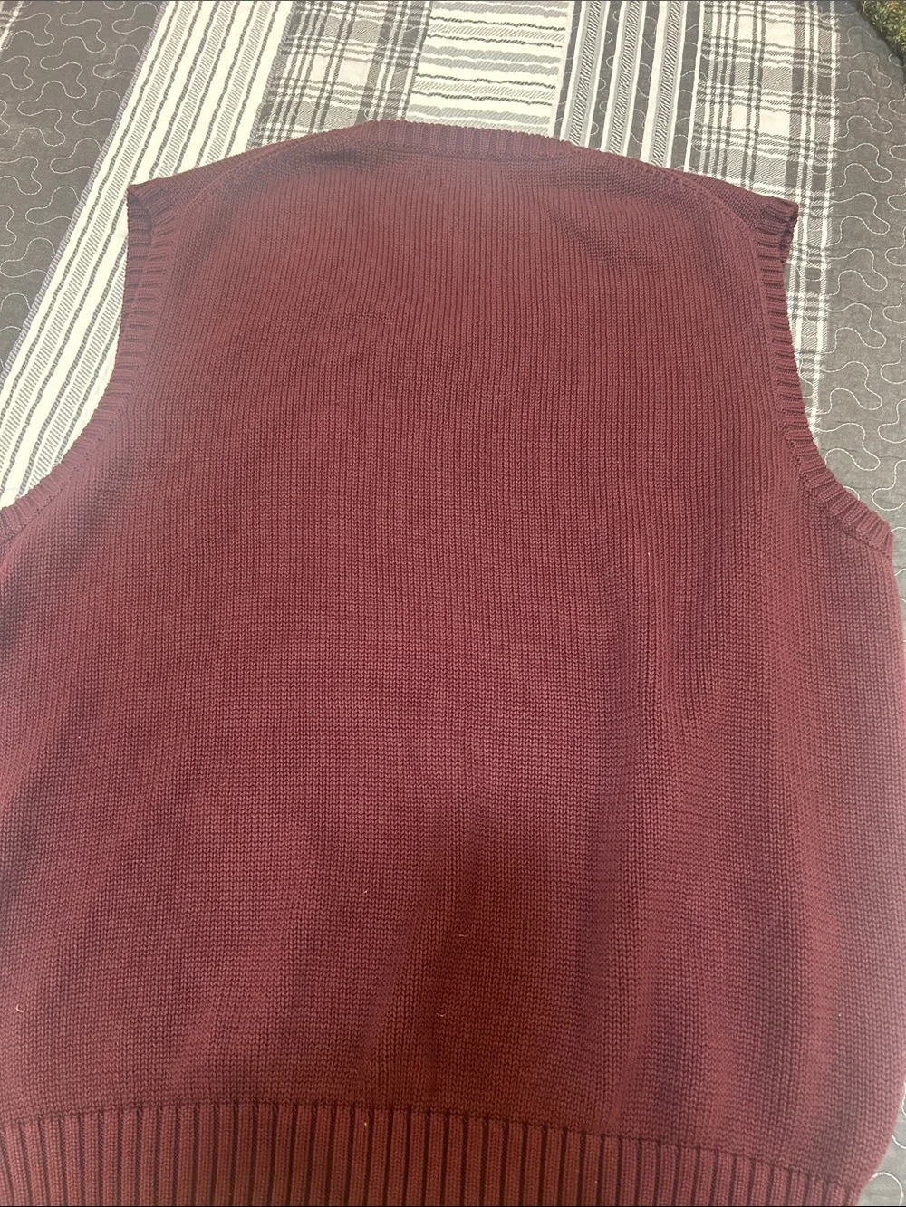 Polo by Ralph Lauren Burgundy V-Neck Knit Sweater Vest